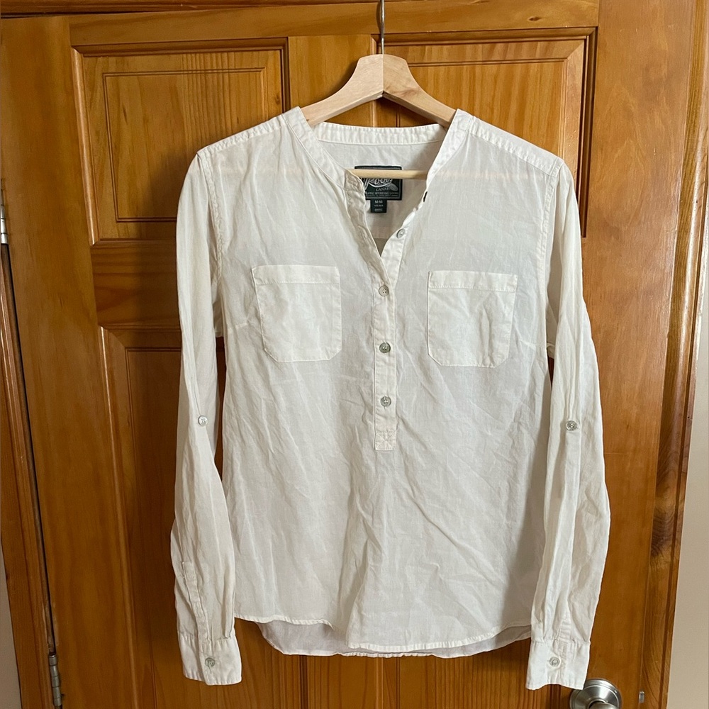 Roots Collarless Light Cotton Long Sleeve